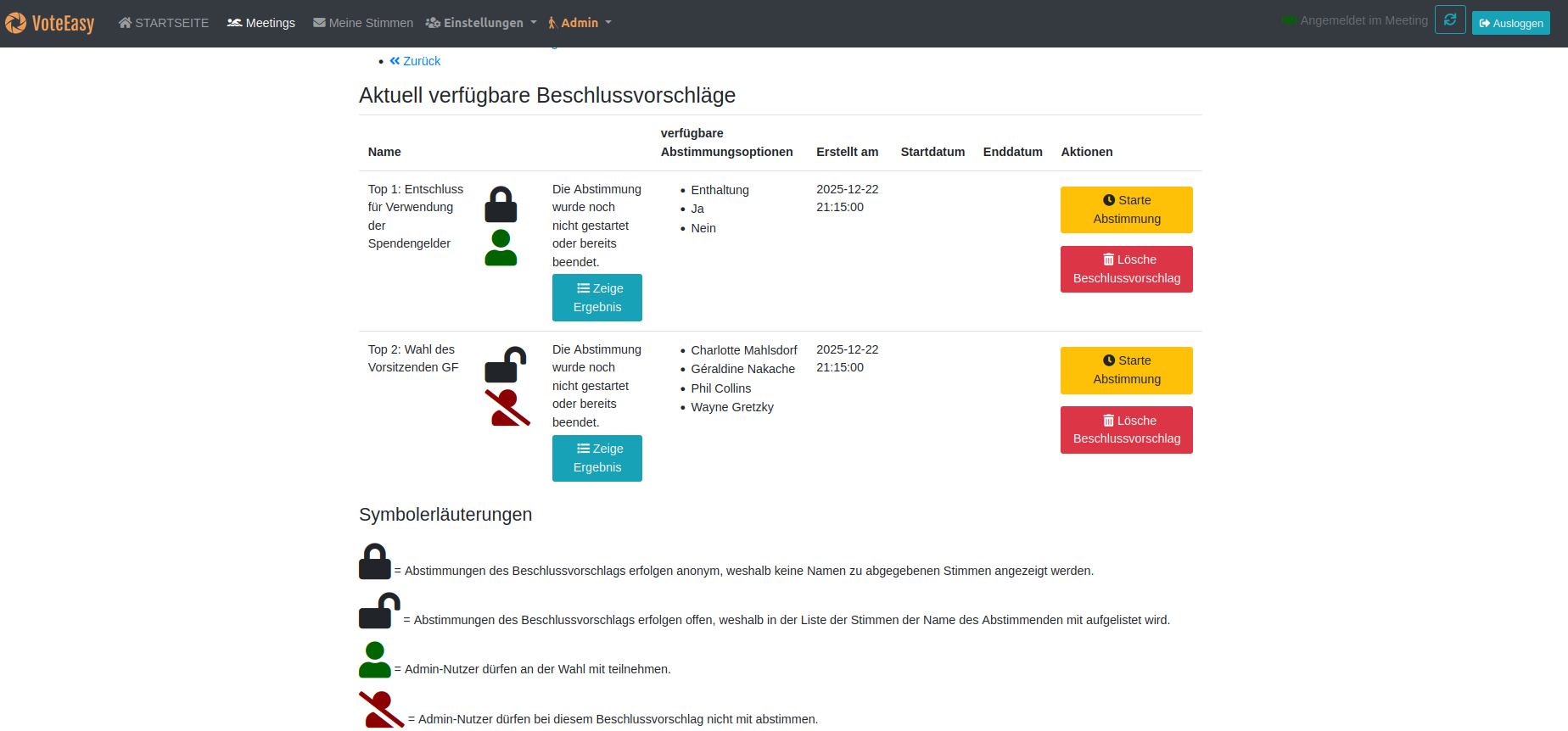 Typen von Abstimmungen